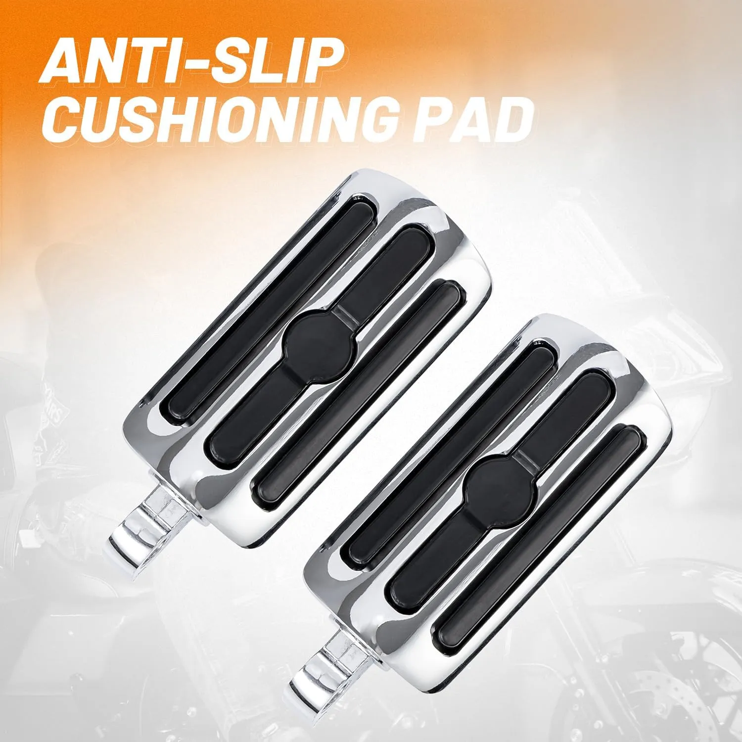 1-1/4" Motorcycle Foot Pegs For 1.25" Engine Guard Highway Pegs For Crash Bars Foot Pedal Bracket Clamp Compatible With Harley Touring Electra Road Glide Road King Street Glide Sportster 883