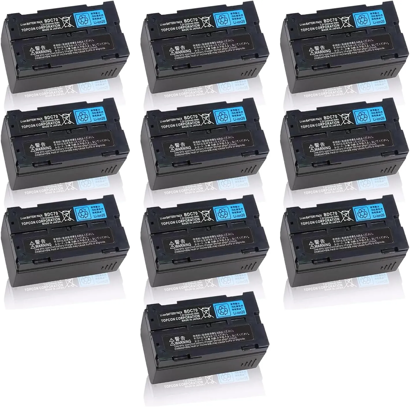 [10-Pack] 7.2V 5240mAh BDC70 Battery for Top-con BDC70 Li-ion Battery for Sokkia Total Stations