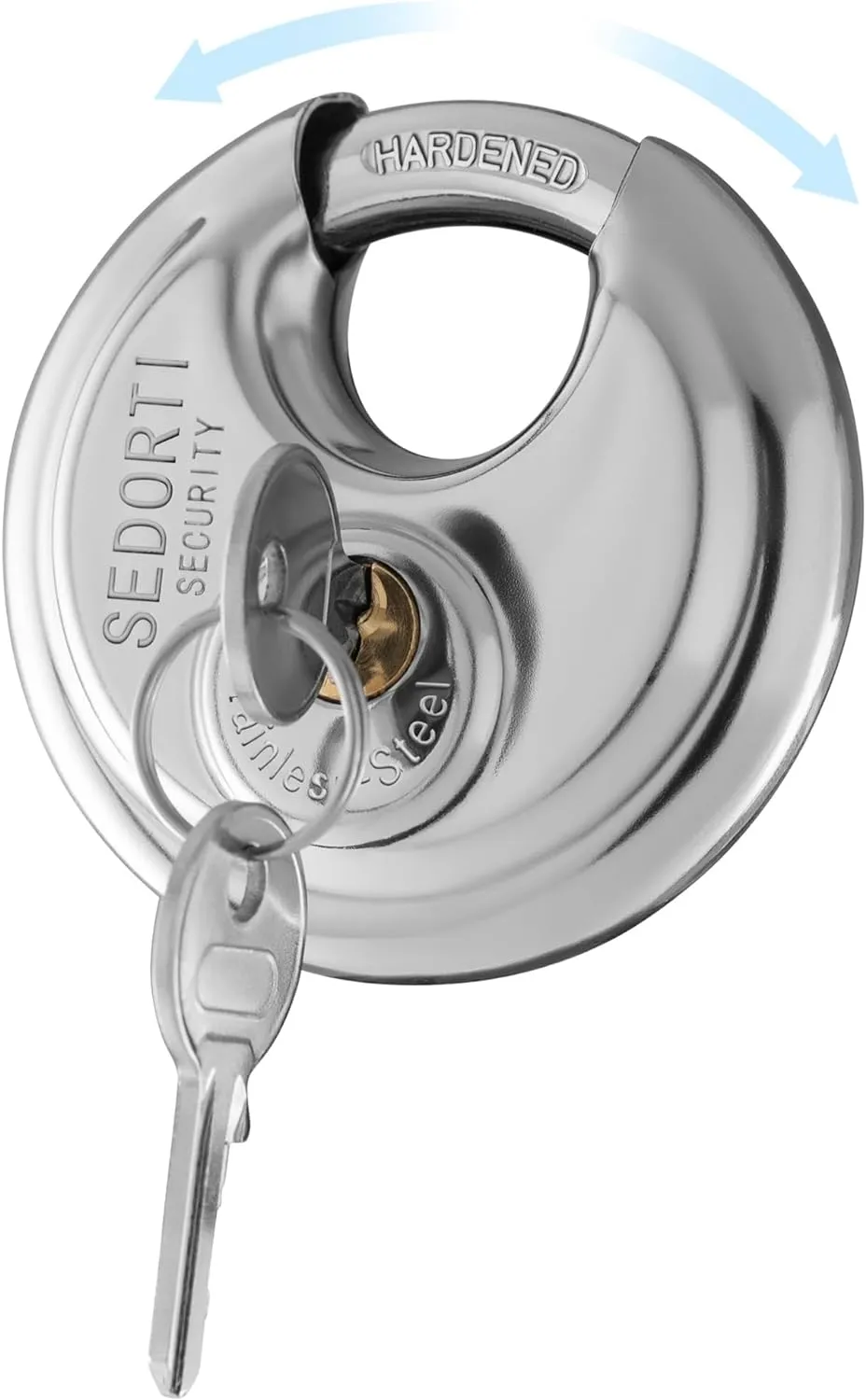 10-Pack Discus Padlocks Keyed Alike, 2-3/4 inch Wide, Stainless Steel 304 Round Lock, Waterproof and Rustproof Storage Lock with Brass Keys, Ideal for Storage Unit Gate, Outdoor, Shed, Fence