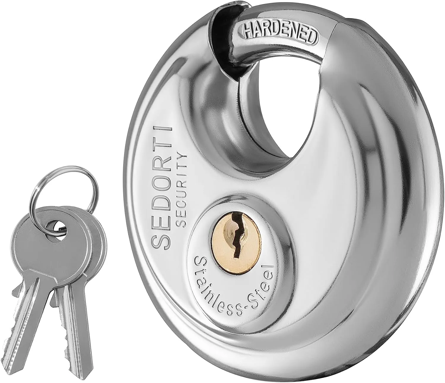 10-Pack Discus Padlocks Keyed Alike, 2-3/4 inch Wide, Stainless Steel 304 Round Lock, Waterproof and Rustproof Storage Lock with Brass Keys, Ideal for Storage Unit Gate, Outdoor, Shed, Fence