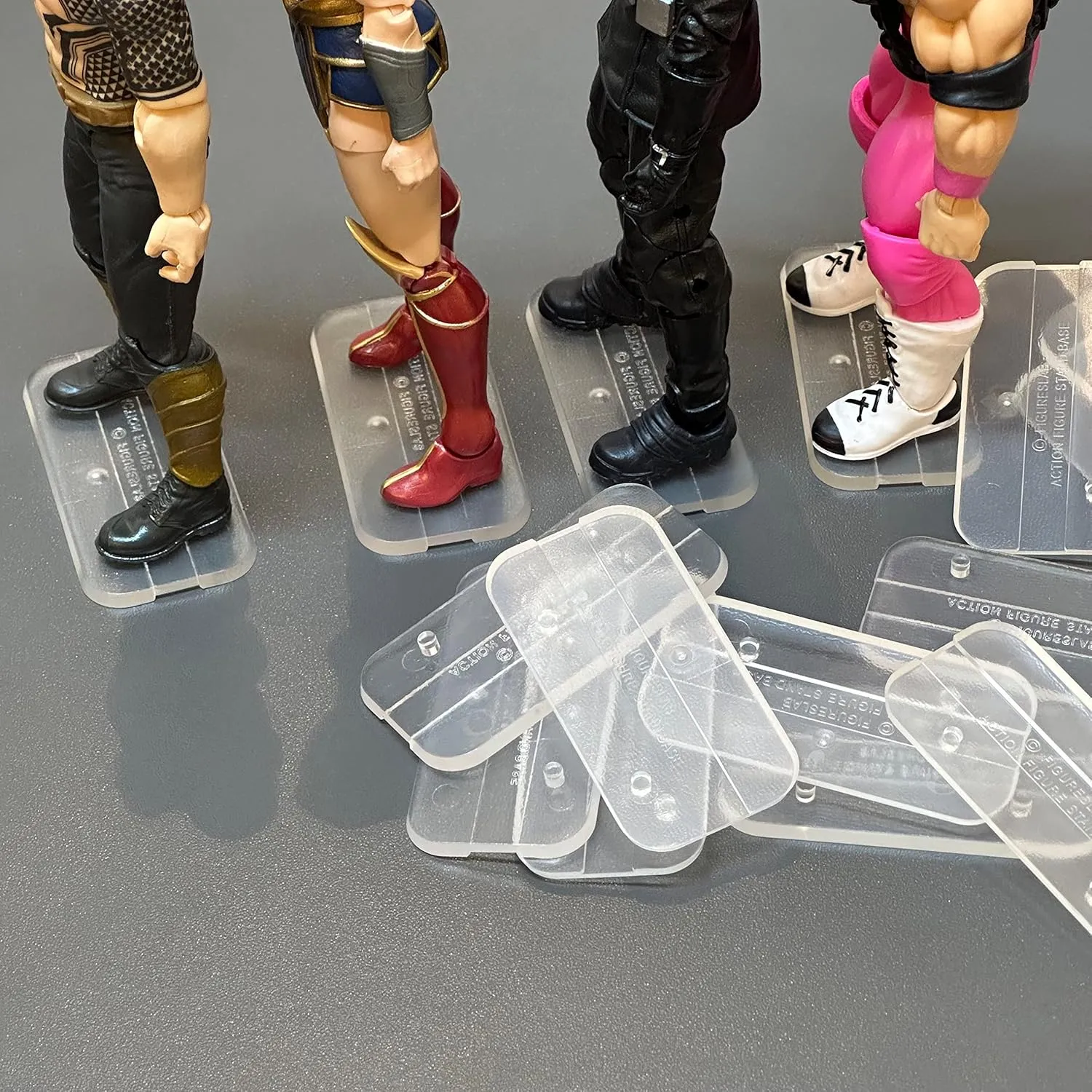 100PCS 6 inch Action Figure Stand Display, Figures Toy Organizer Bases Support Stands, Compatible with 1/12 Mavel Legends Series/GiJeo Classified Series/D C/Mo tu Models, Square