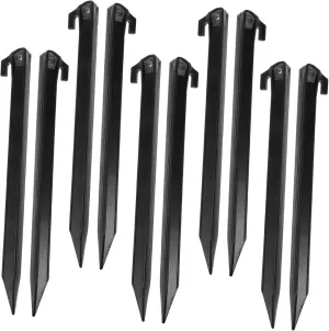 10pcs Plastic Tent Stakes Outdoor Camping Pegs for Hard Ground Reusable Anchors for Tents and Tarps for Secure Camping Setup
