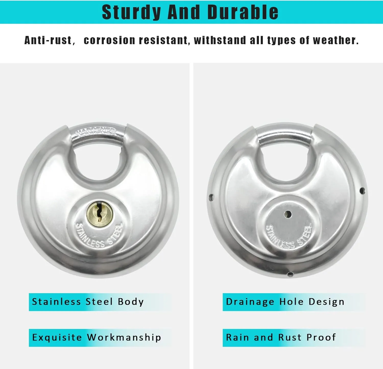 12 Pack Storage Locks for Storage Unit, 2-3/4" Disc Locks Keyed Different, Outdoor Waterproof Stainless Steel Padlocks for Storage Locker, Shed, Gate, Fence, Heavy Duty Discus Keyed Padlock