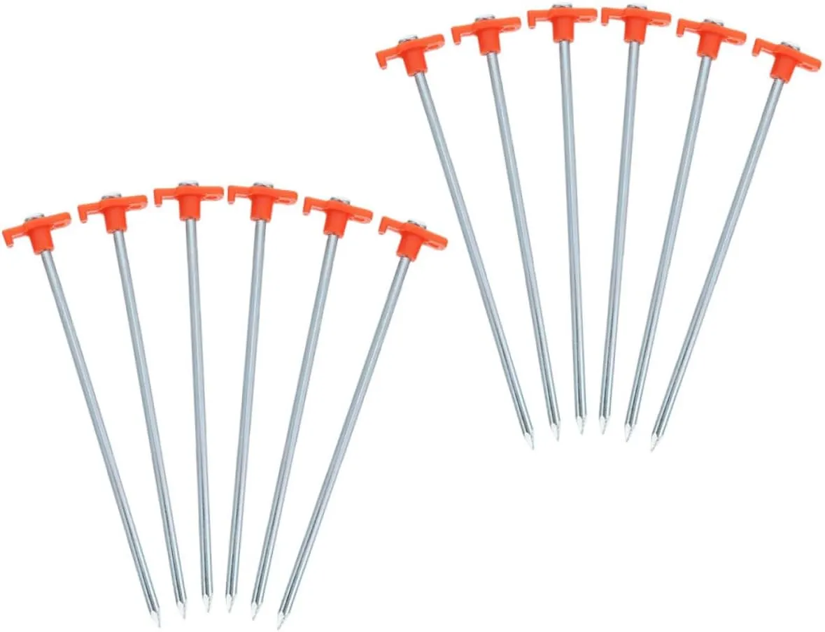 12pcs Heavy Duty Tent Stakes for Camping Reusable Ground Pegs for Tents Gazebos and Tarps and Wind-Resistant Outdoor Essential