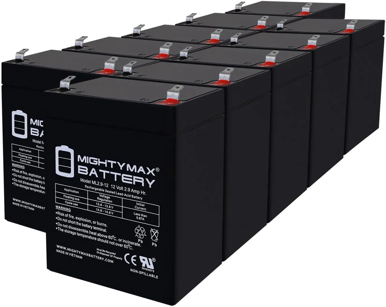 12V 2.9AH F1 SLA Replacement Battery Compatible with DriveMotion SB1229-10 Pack