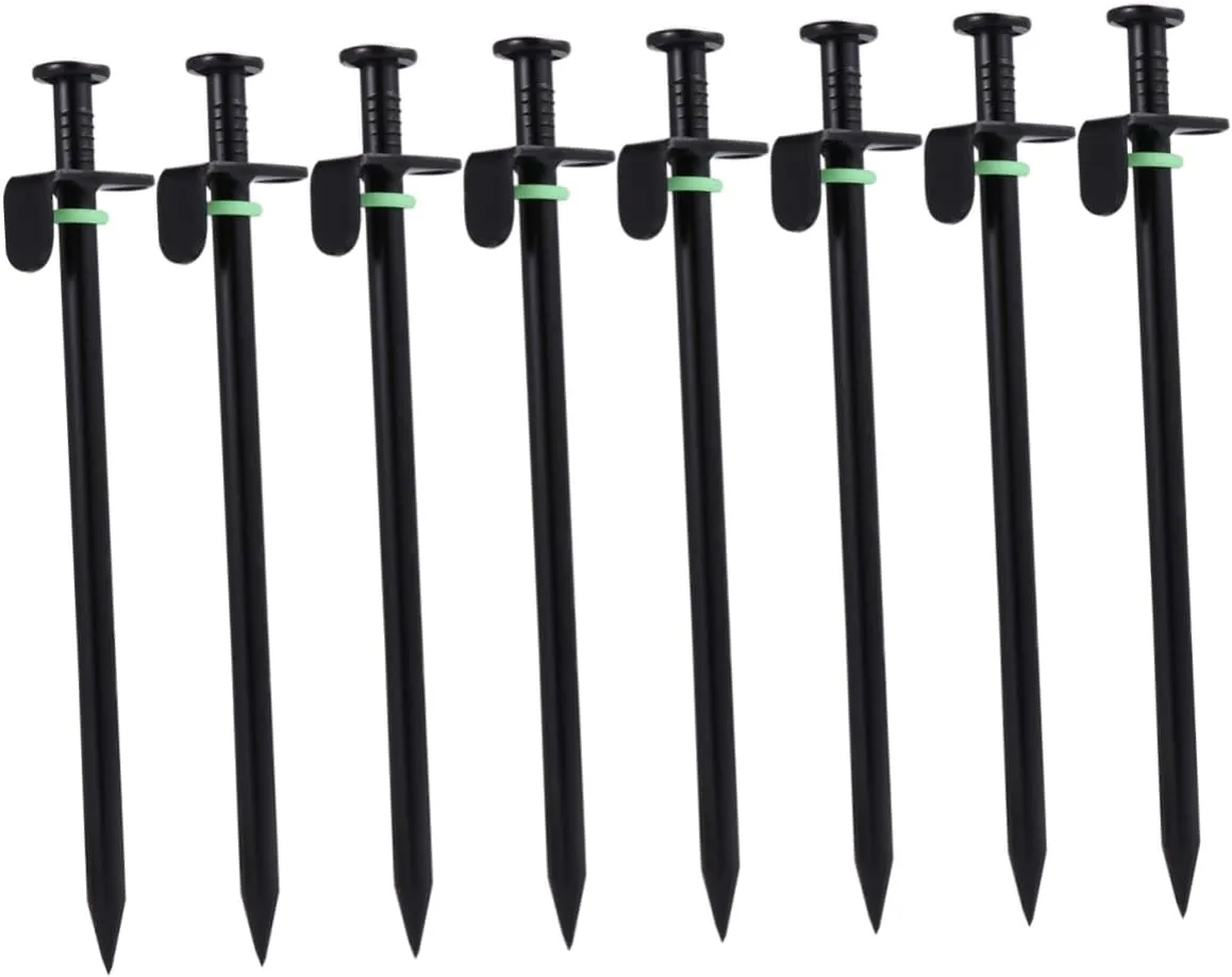16pcs Camping Tent Pegs Heavy Duty Iron Stakes Night-Glow Feature for Sturdy Support