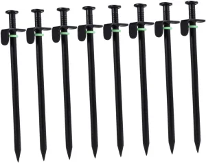 16pcs Camping Tent Pegs Heavy Duty Iron Stakes Night-Glow Feature for Sturdy Support