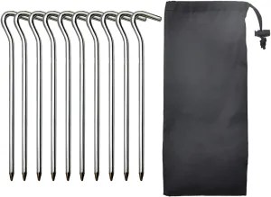 18cm Tent Nails Peg Aluminum Alloy Tent Stakes Golden Tent Hook Ground Anchors Outdoor Canopy Stake Camping Accessories