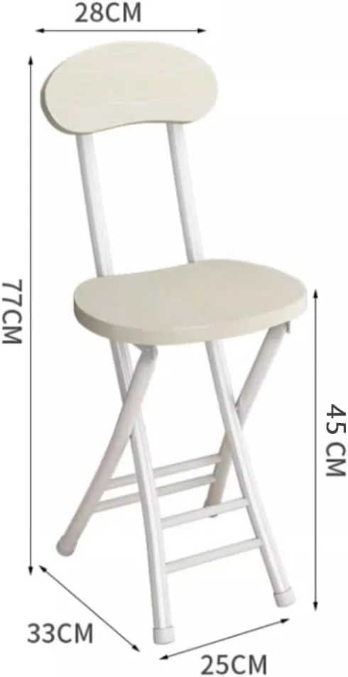 18" Folding Stool with Backrest, Outdoor Travel Stool, Portable Foldable Barstools, for Kitchen/Camping/Fishing/BBQ(Black Marble)