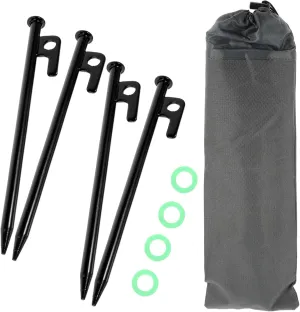 1set Heavy Duty Camping Tent Stakes Metal Pegs with Glow Storage Bag for Outdoor Tents Tarps and Ground Anchors for Grass Ice