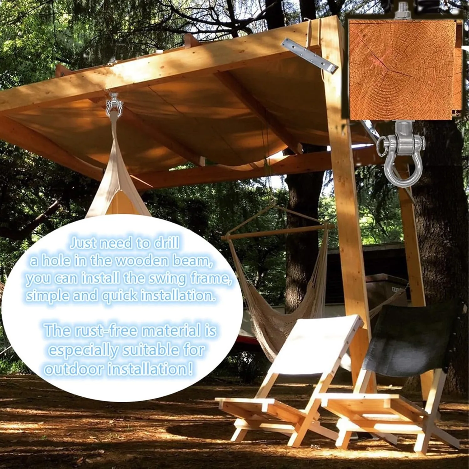 2 Bearing Silent Heavy Duty Swing Hanger Permanent Anti-Rust 180° Swing, 1500 lb Capacity sandbag Yoga Swing Hammock Chair,11''