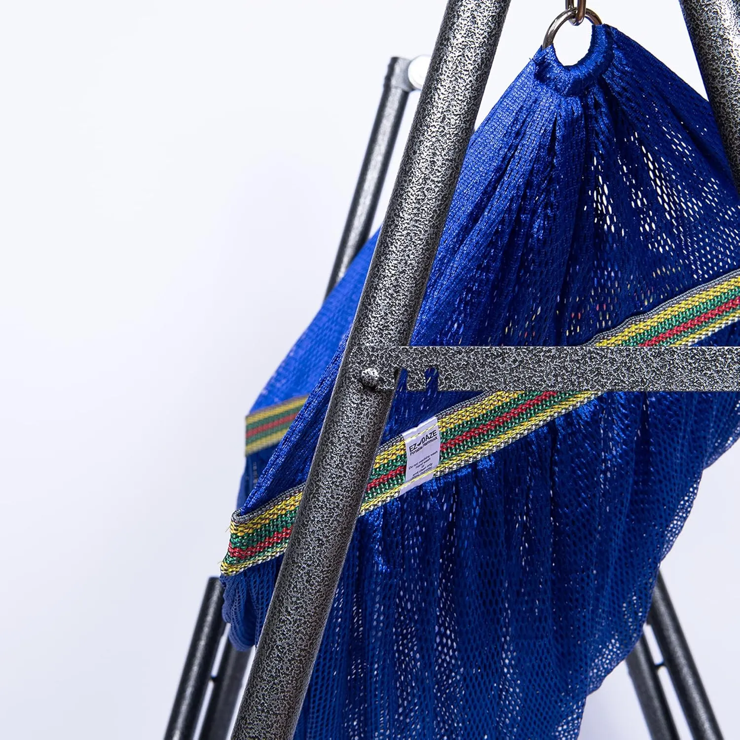 2 in 1 Hammock and Swinging Chair with Collapsible Steel Stand 450 lbs Capacity- Carrying Case, Portable & Adjustable, Perfect for Camping Beach Summer Patio, EZ Daze Foldable Hammock with Stand-Navy