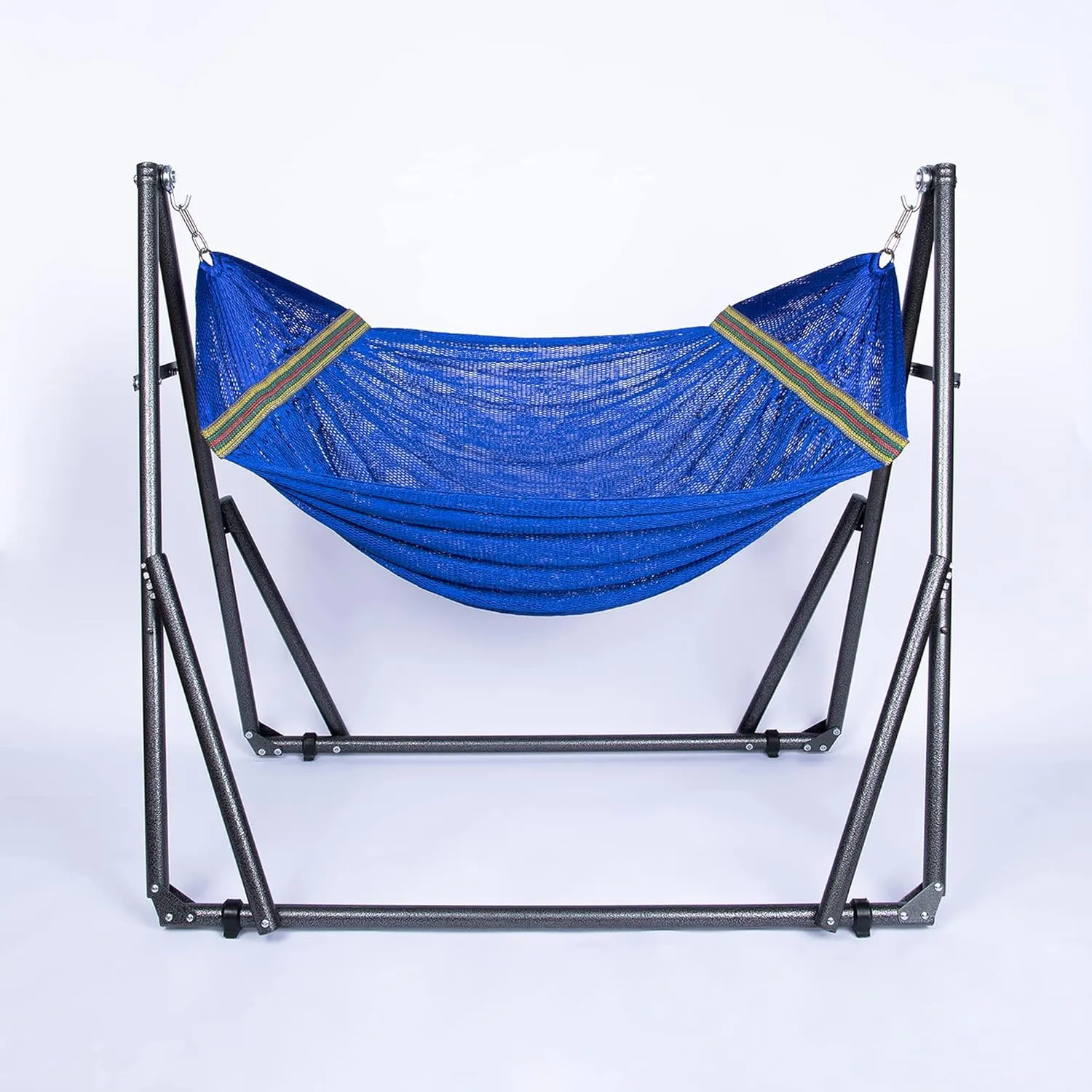 2 in 1 Hammock and Swinging Chair with Collapsible Steel Stand 450 lbs Capacity- Carrying Case, Portable & Adjustable, Perfect for Camping Beach Summer Patio, EZ Daze Foldable Hammock with Stand-Navy