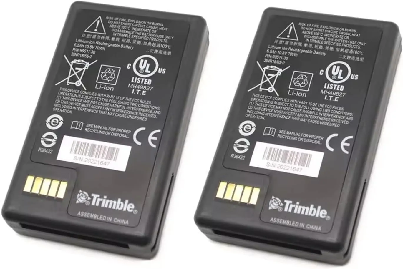 2 Pack 6500mAh 10.8V 70Wh Replacement Battery for Trimble 79400/99511-30/S3 Total Station/S5 Total Station/S6 Total Station/Station S7/Total Station S8