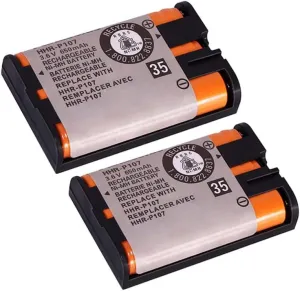 2 Pack HHR-P107 NI-MH Rechargeable Battery for Panasonic 3.6V 650mAh Battery for Cordless Phones…