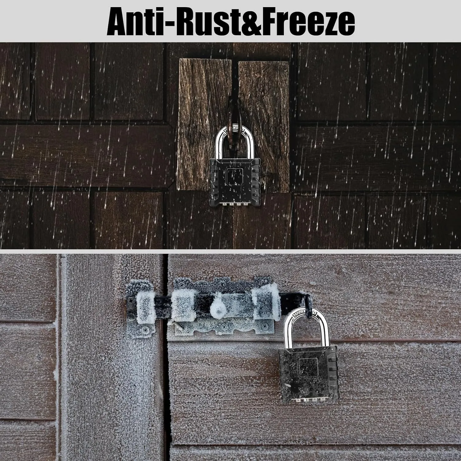 2 Pack Large Combination Padlock [One-Touch Unlocking], Diyife® Heavy Duty Outdoor Weatherproof Padlock Design of Hidden Password, High Security for Locker, Gym, Garden, Fences, Garage, Black