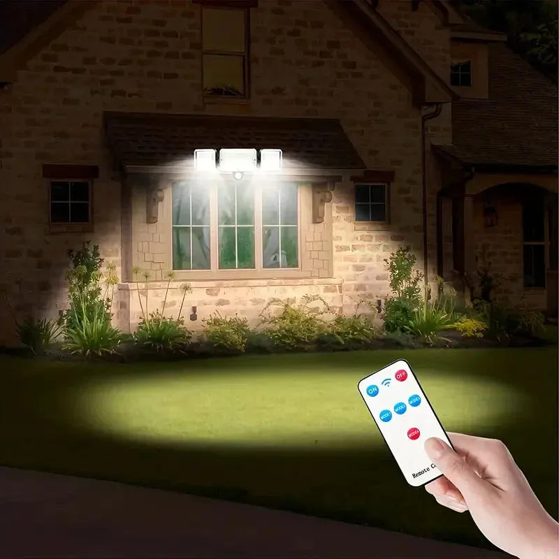 2-Pack: Split Solar Wall Light For Outdoor With Motion Sensor 3 Heads