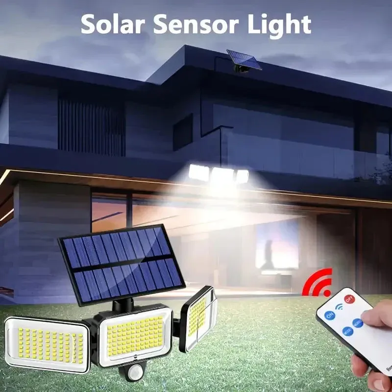 2-Pack: Split Solar Wall Light For Outdoor With Motion Sensor 3 Heads
