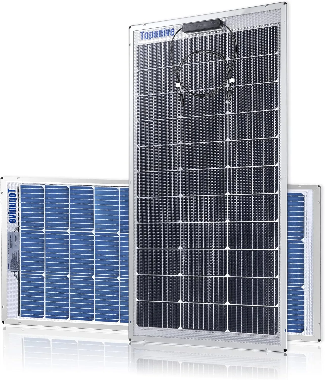 2 PCS Bifacial 100W 12V Solar Panel 9BB Monocrystalline Cell 12 Volt for Marine RV Trailer Boat Cabin Van Car Uneven Surfaces 12V 24V Battery Charge