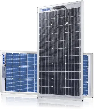 2 PCS Bifacial 100W 12V Solar Panel 9BB Monocrystalline Cell 12 Volt for Marine RV Trailer Boat Cabin Van Car Uneven Surfaces 12V 24V Battery Charge