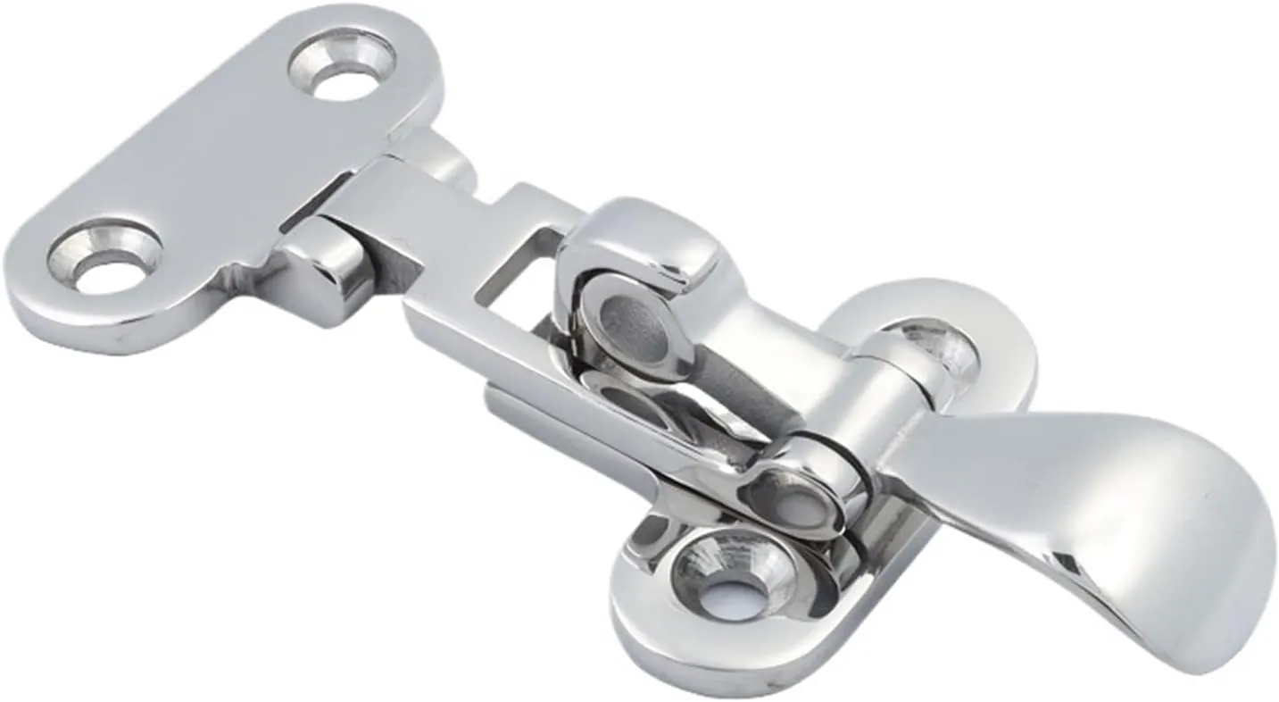 2 pcs Deck Lock Hasp 316 Stainless Steel Lockable Hold Down Clamp Latch Fastener Mirror Polish for Boat