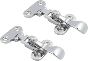 2 pcs Deck Lock Hasp 316 Stainless Steel Lockable Hold Down Clamp Latch Fastener Mirror Polish for Boat