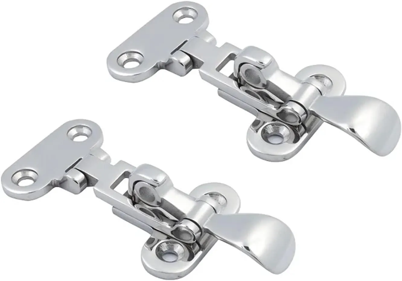 2 pcs Deck Lock Hasp 316 Stainless Steel Lockable Hold Down Clamp Latch Fastener Mirror Polish for Boat
