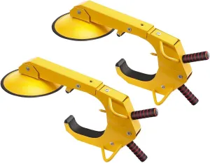 2 PCS Wheel Lock Clamps, Trailer Wheel Lock, Heavy-Duty Anti Theft Tire Lock, Adjustable Tire Boot Lock, Trailer Wheel Locks for RV Trailers, Cars, Trucks, SUVs, Yellow