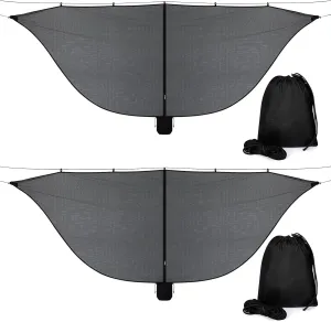 2 Pieces Hammock Bug Mesh Net 11 x 4.7 FT Hammock with Mosquito Net Camping 360 Degree Protection Dual Sided Diagonal Zipper for Hiking Camping Backpacking