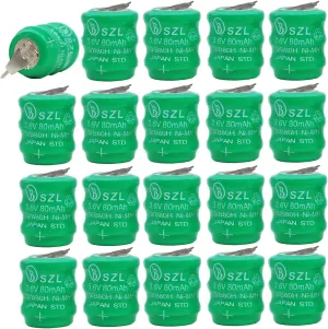 20 Pack 3.6V 80mAh Ni-MH Battery for Varta 3/V80H 55608303012 PLC CNC Chip Data Power Supply 2 Pin