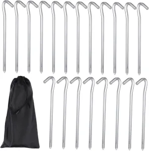 20 Pcs Heavy Duty Tent Stakes with Hook Aluminum Alloy Pegs for Camping Garden and Outdoor Use Durable Slip Design for Secure