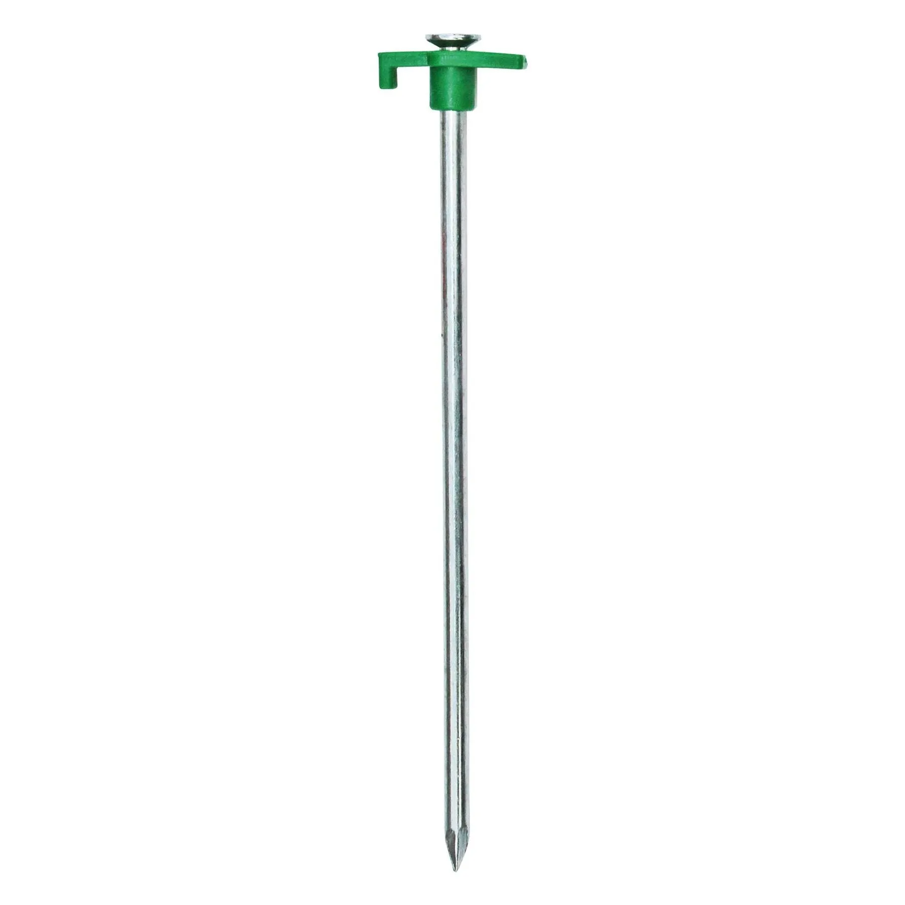 20 x Heavy Duty Hard Ground 25cm Rock Peg Green Hook Top Camping Awning Tent