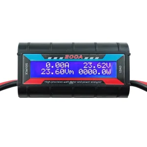 200A High Precision RC Watt Meter Power Analyzer Voltage Amp Meter, Wattmeter Tester Amp Meter Monitor with Real-time Reading Backlight Digital LCD Screen for Battery, Solar, Wind Power