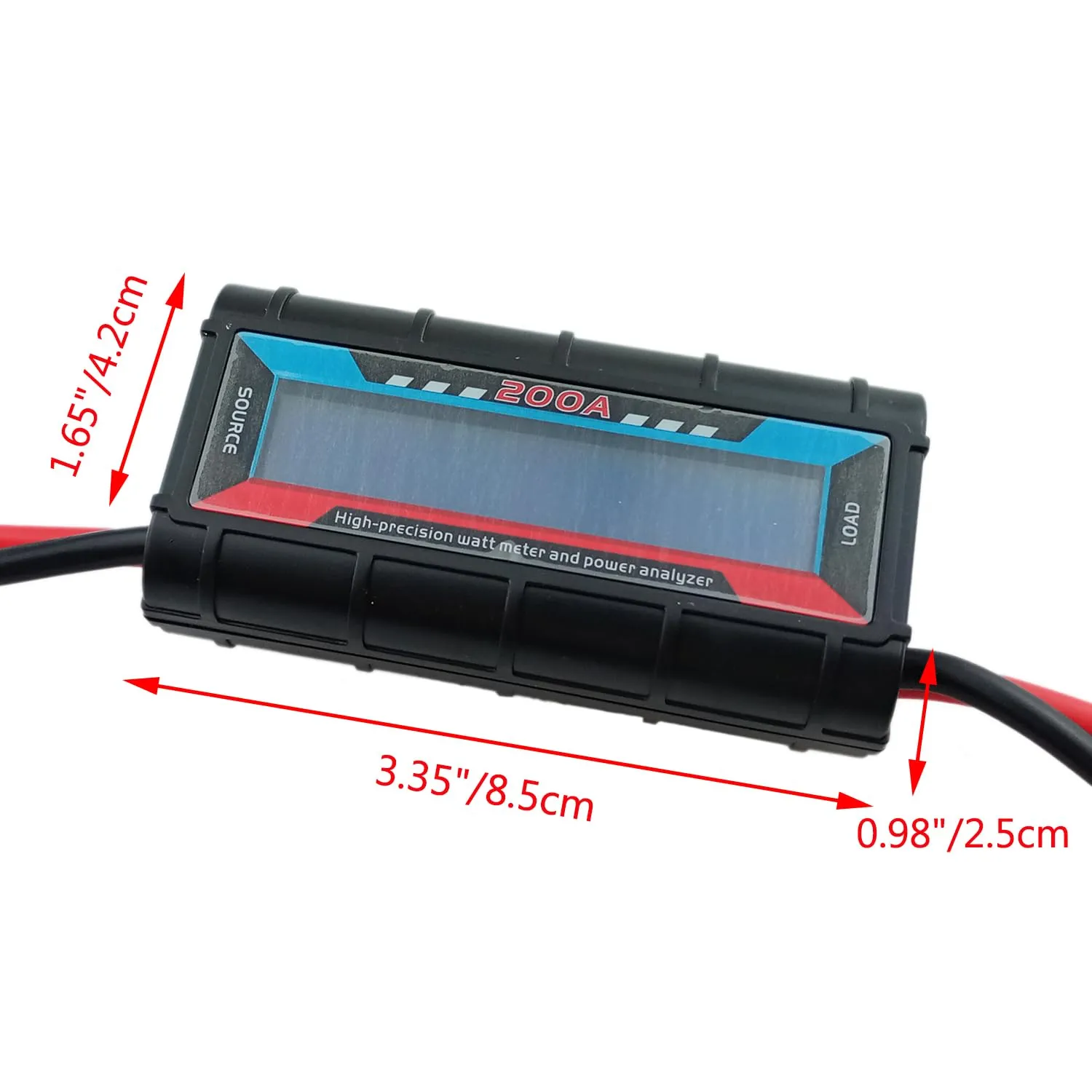 200A High Precision RC Watt Meter Power Analyzer Voltage Amp Meter, Wattmeter Tester Amp Meter Monitor with Real-time Reading Backlight Digital LCD Screen for Battery, Solar, Wind Power