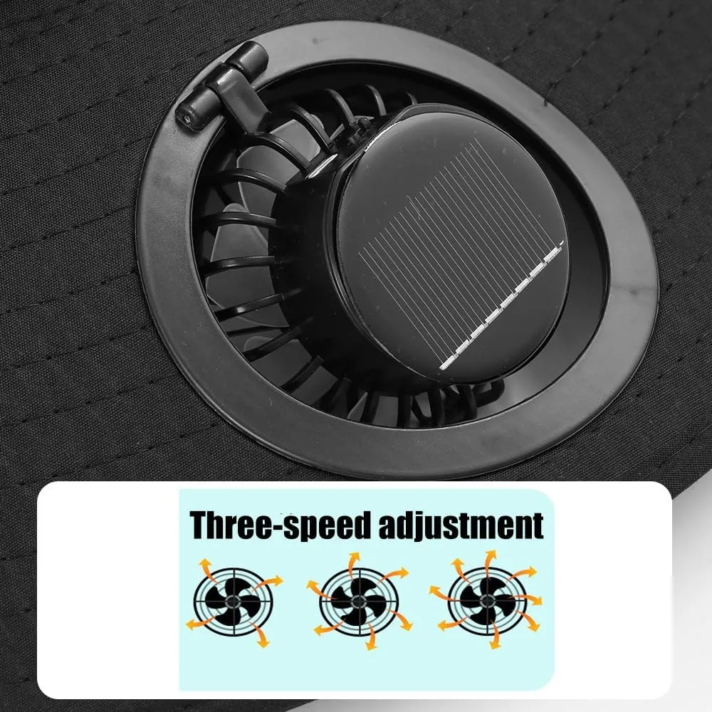 2025 Wide Brim Solar Fan Hat Outdoor Fishing, Sombrero Con Ventilador Solar, Solar Powered Fan Hat for Men