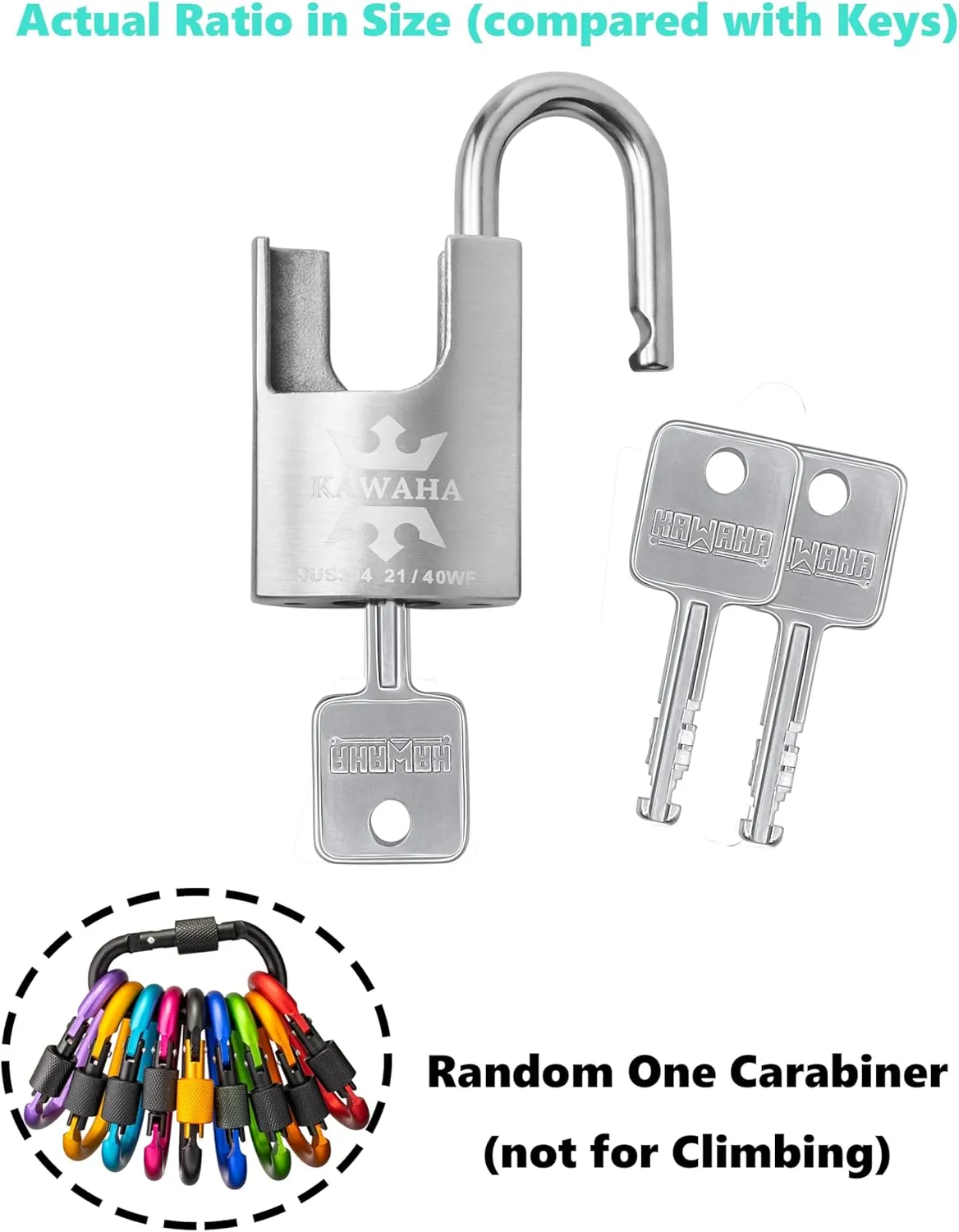 21/40KD-3SK High Security Stainless Steel Shrouded Padlock with Key for Both Indoor and Outdoor use (Heavy Duty, Anti-Rust) (1-9/16 in. (40mm), Keyed Different - 3 Stainless Steel Keys)