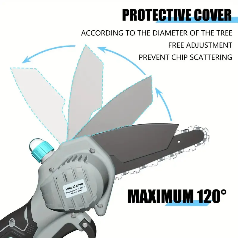 21V 4-6 Inch Cordless Chainsaw Kit with Built-in Lubrication, Battery and Charger