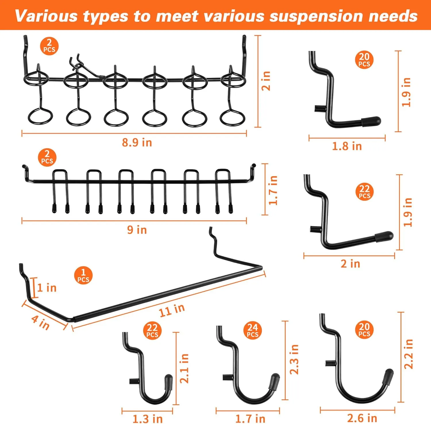 296 PCS Extra Thick Pegboard Hooks for 1/4" Peg Board Hanging Tools, Heavy Duty Metal Black Pegboard Accessories with Pegboard Bins and Peg Locks for Garage Wall Organizer
