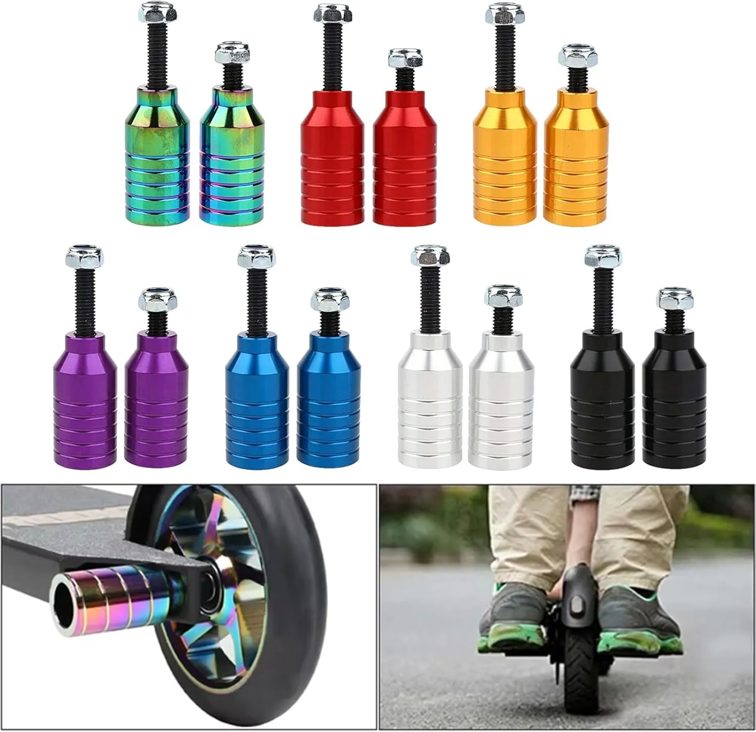 2pack Strong Durability Excellent Peg Scooters Mounting Scooters Aluminum Peg Bicycles Accessories