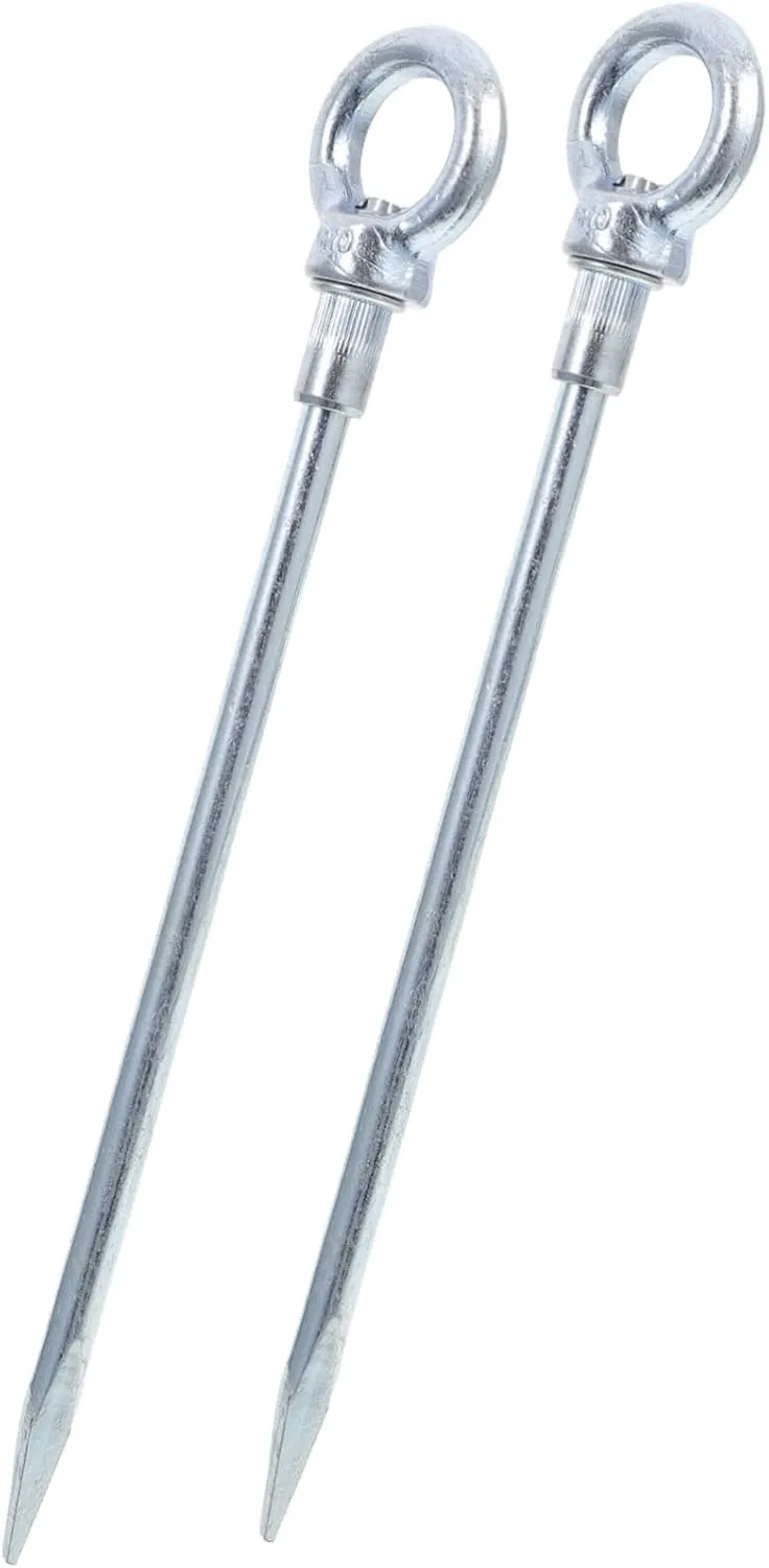 2Pcs Heavy Duty Tent Stakes Pegs for Camping Garden Outdoor Use Durable Metal Ground Pegs for Tents Tarps Gazebos Easy to Install Pull