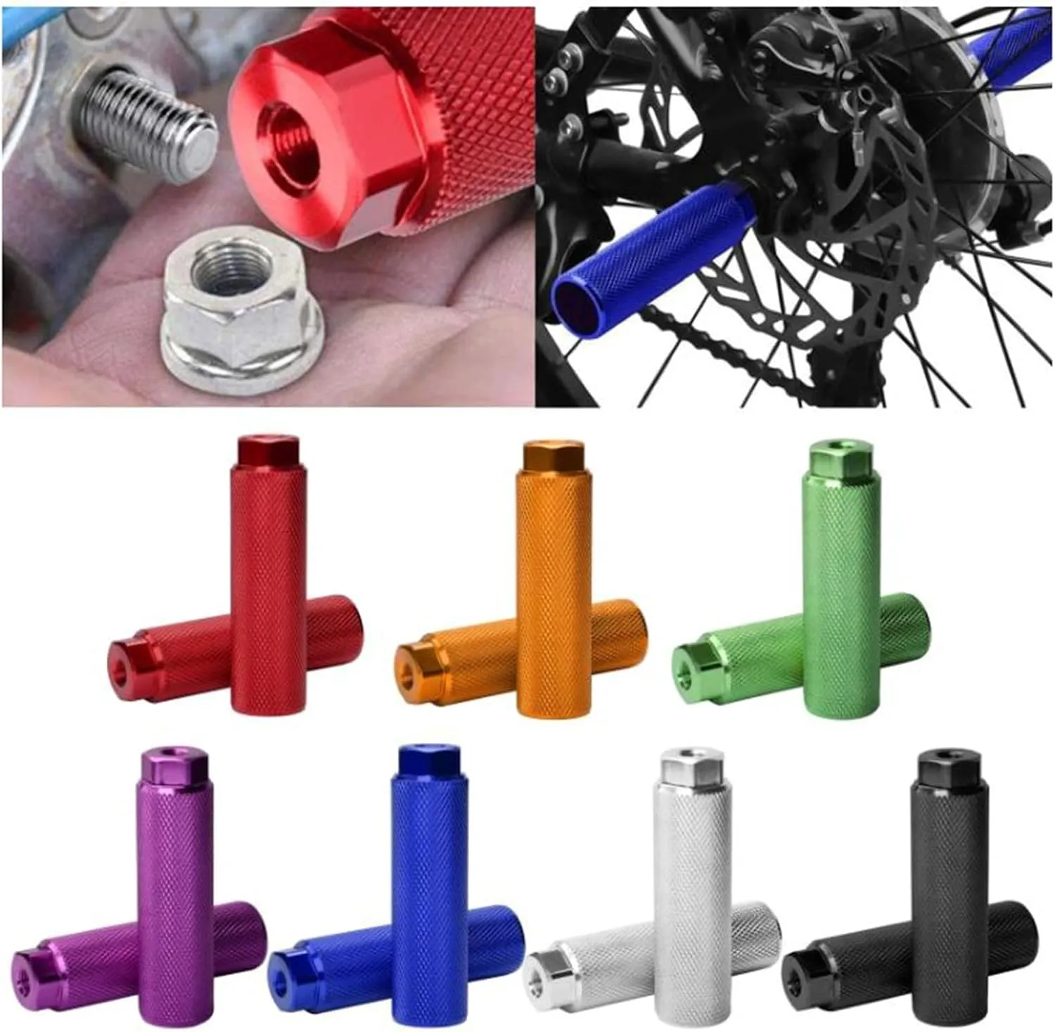 2Pcs/Pack Cyclings Peg Aluminum Alloys Bikes Foot Peg for Kids Adult Rear Feet Pedal for Mountain Bikes Foot Stunts Peg