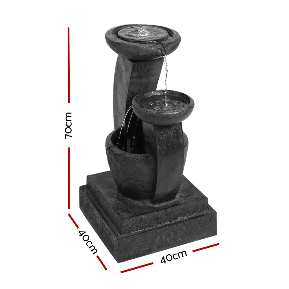 3 Tier Solar Powered Water Fountain with LED Light