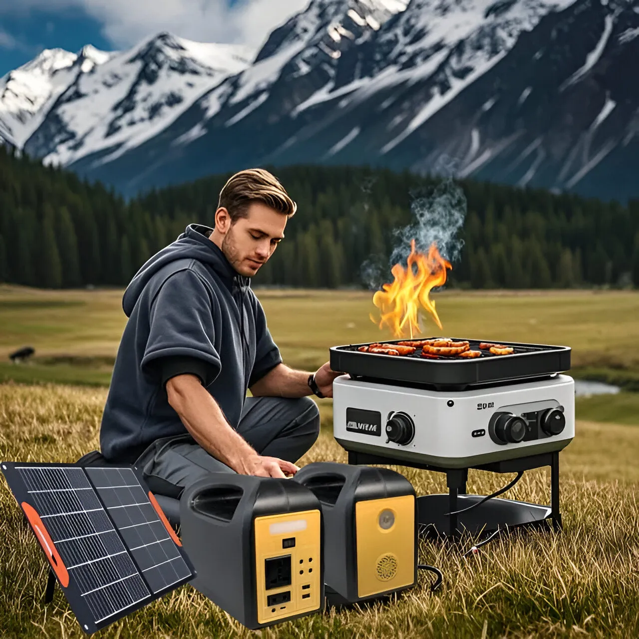 300W Portable Power Station With 40W Solar Panel Ps24