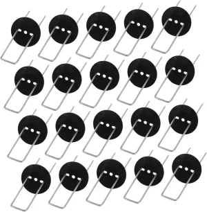 30sets U-Shape Landscape Peg with Gaskets Heavy Duty Garden Stakes for Camping Fences and Tarps Ground for Securing Tents and Outdoor Equipment