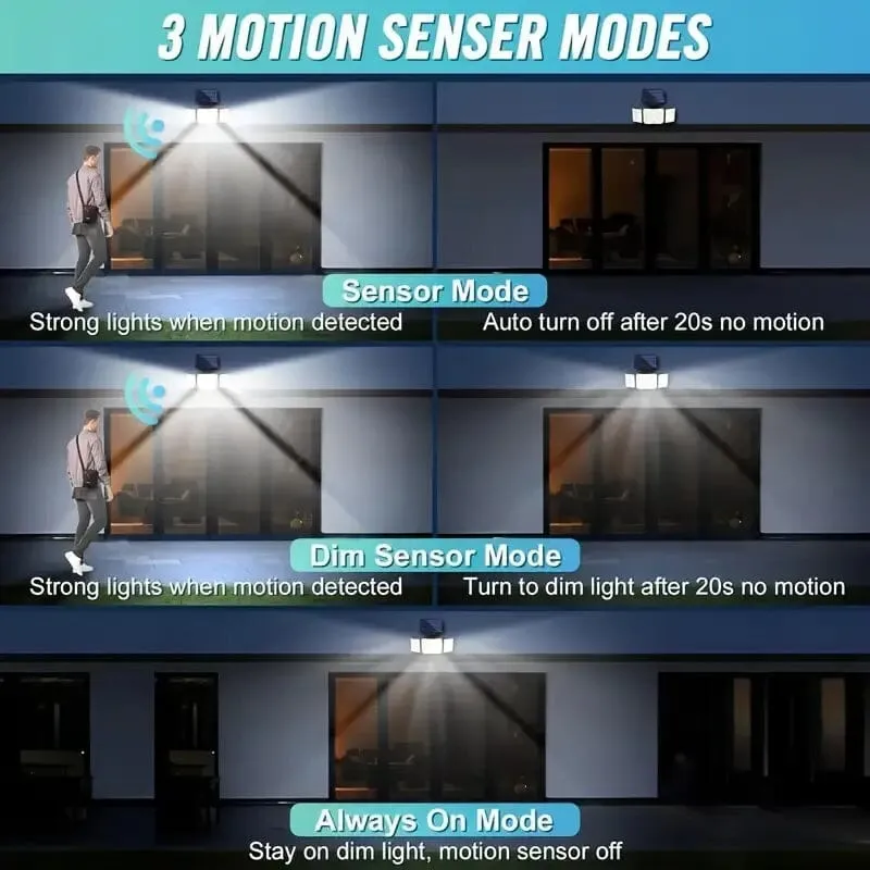 348 LED Motion Sensor Solar Lights Outdoor with Remote Control