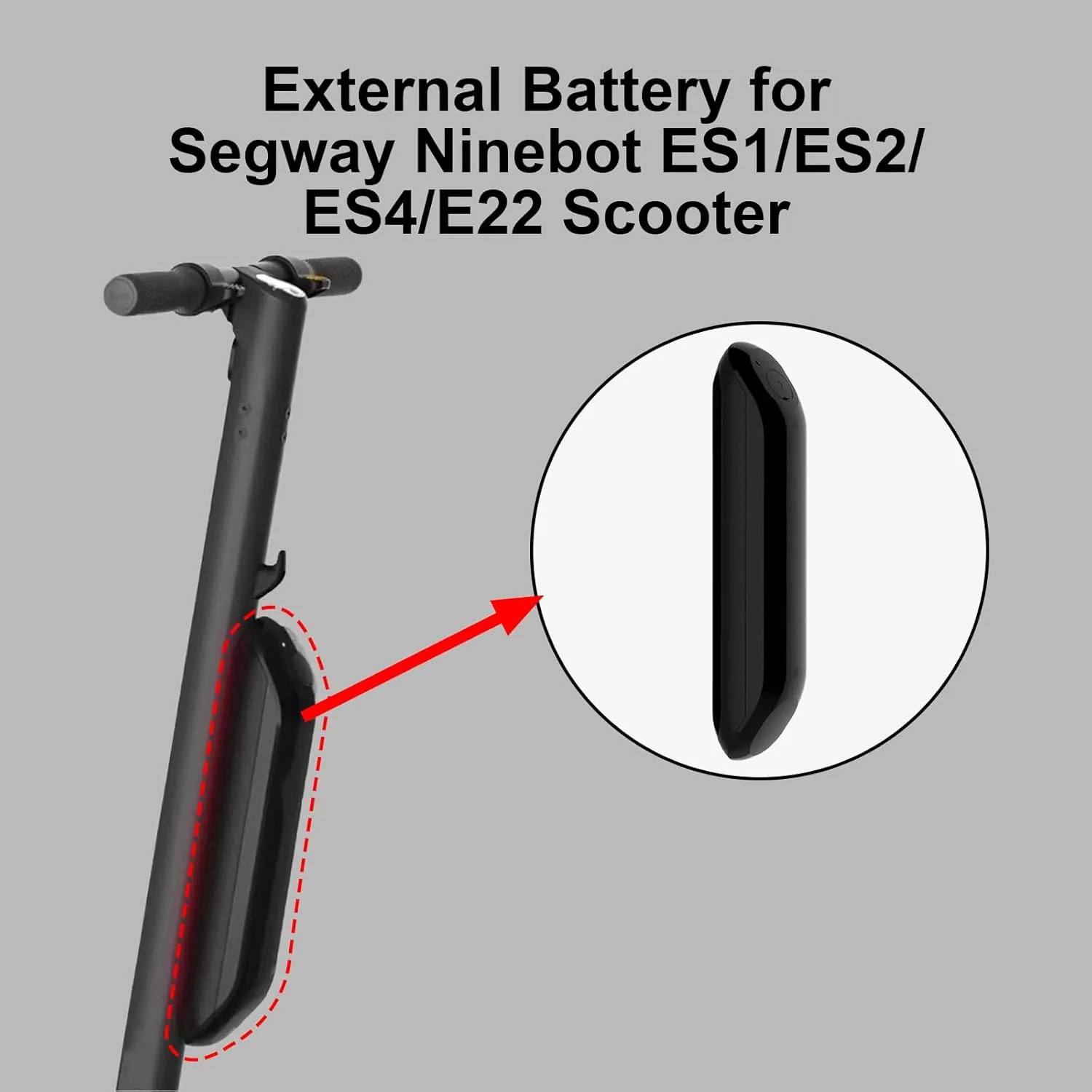 36V External Rechargeable Battery Pack for Segway Ninebot ES1/ES2/ES4/E22 Scooter Battery Replacement (6600mAh)