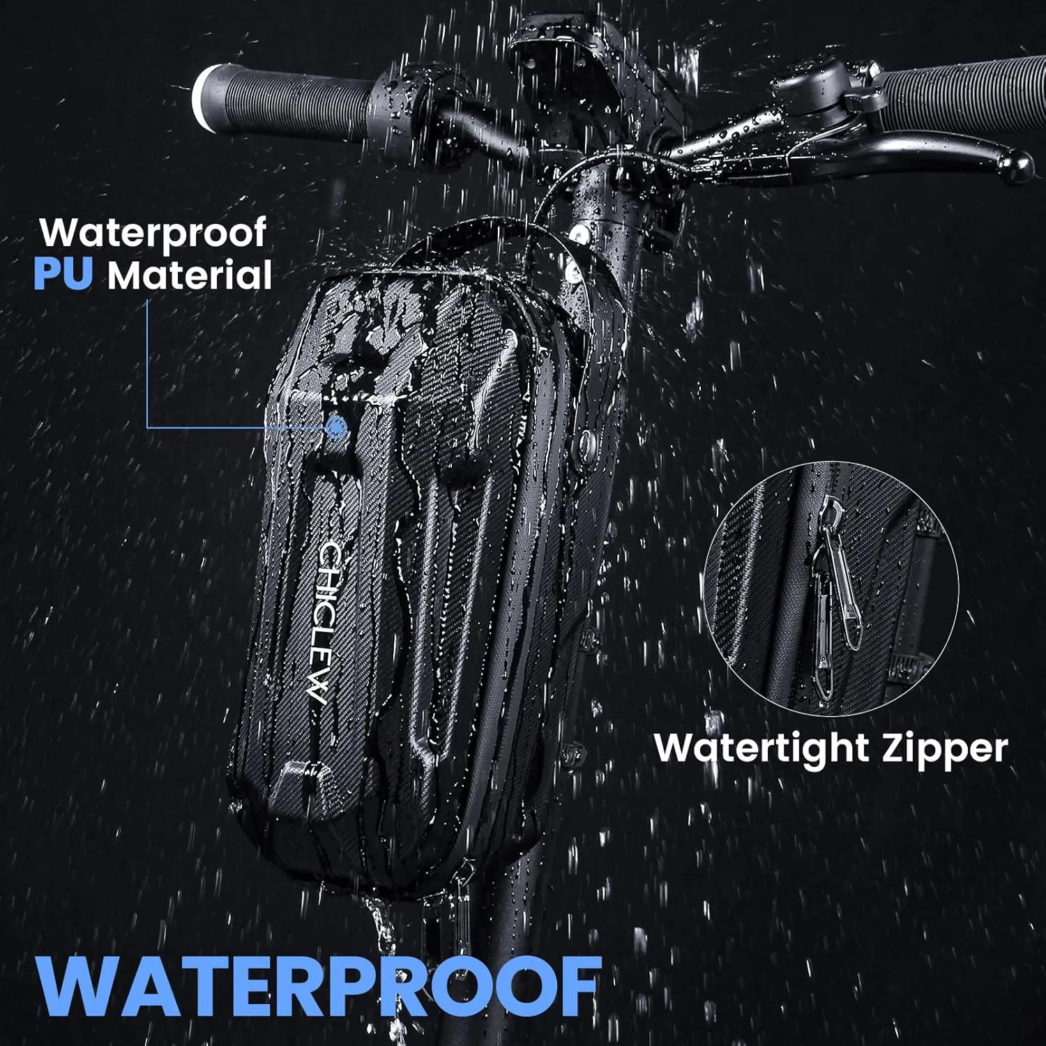 3L Large Scooter Bag with Handle, Portable Electric Scooter Storage Bag, Waterproof XL Handlebar Pouch Bag for Scooters, Bikes, Segway Niu, with Small Coded Lock & Screw Fixation Design