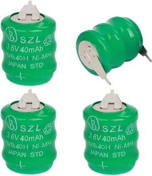 4 Pack 3.6V 40mAh Ni-MH Battery for Varta 3/V40H 55608303012 PLC CNC Chip Data Power Supply 2 Pin