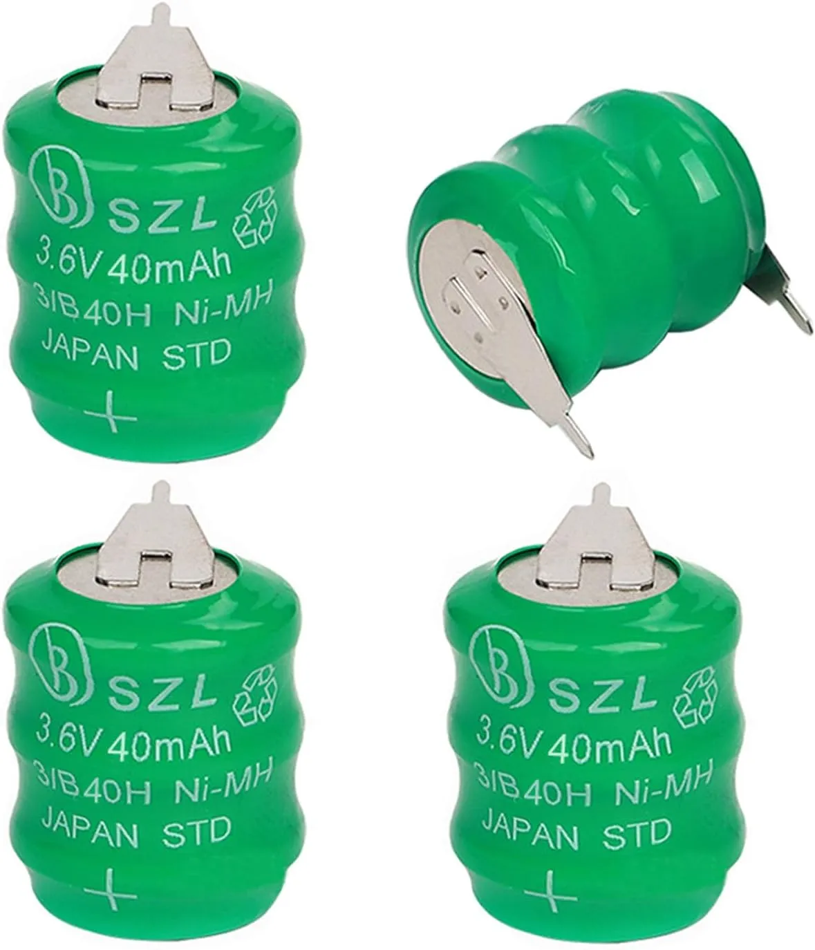 4 Pack 3.6V 40mAh Ni-MH Battery for Varta 3/V40H 55608303012 PLC CNC Chip Data Power Supply 2 Pin
