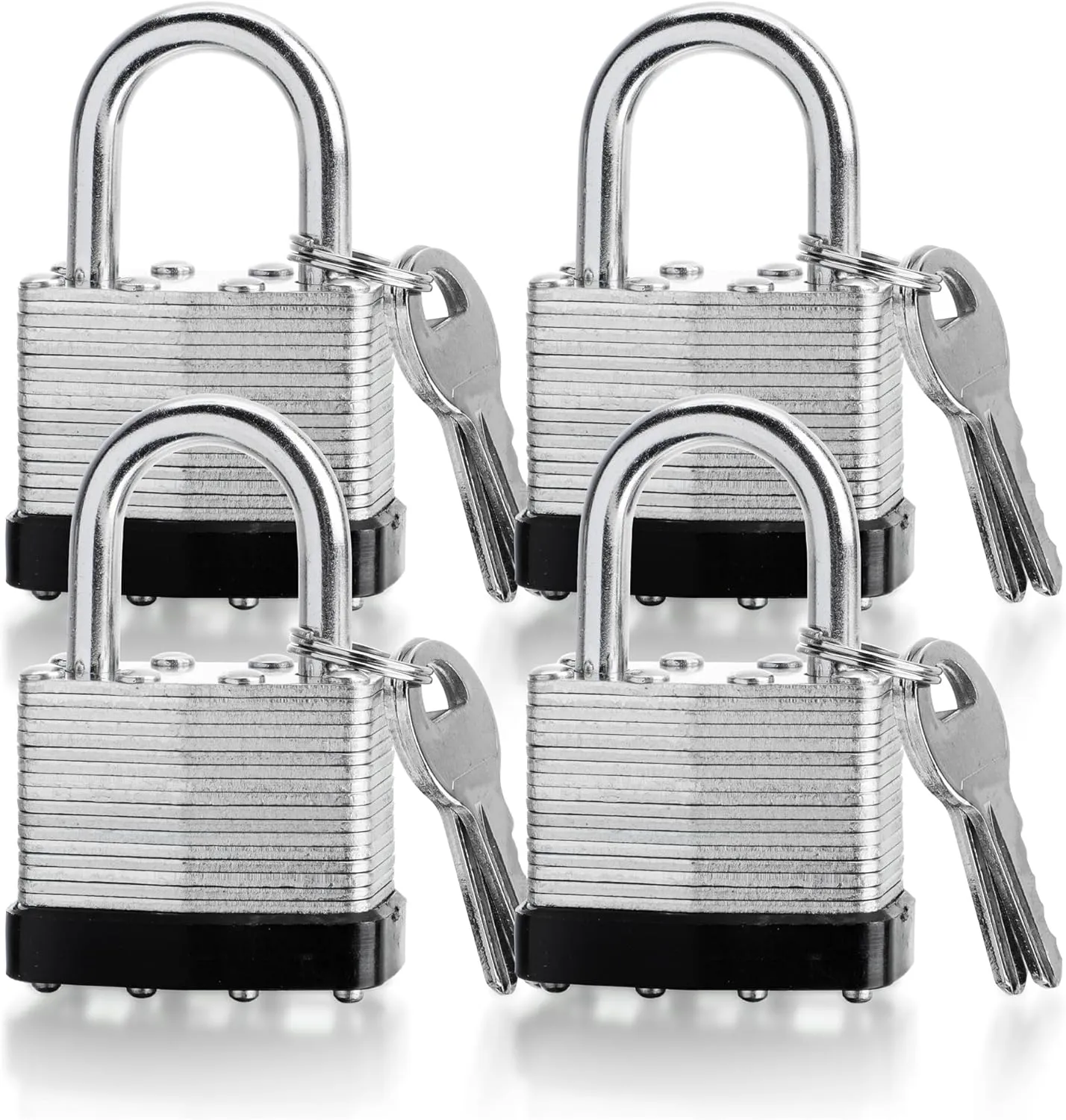 4 Pack Keyed Alike Padlocks - 40mm High Security Heavy Duty With Keys for Gym, Warehouse - Outdoor Locks With Same Key
